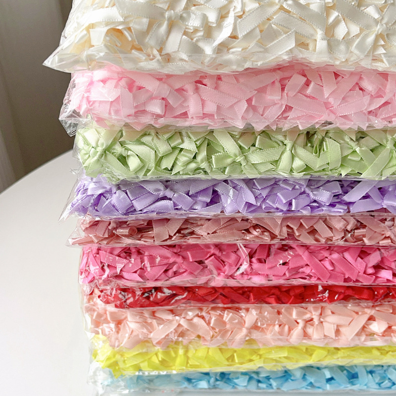 Ribbon Bow Gift - Mehrfarbige Mini-Satinband-Schleifen, kleine handgemachte Schleifen-DIY-Accessoires, dekorative