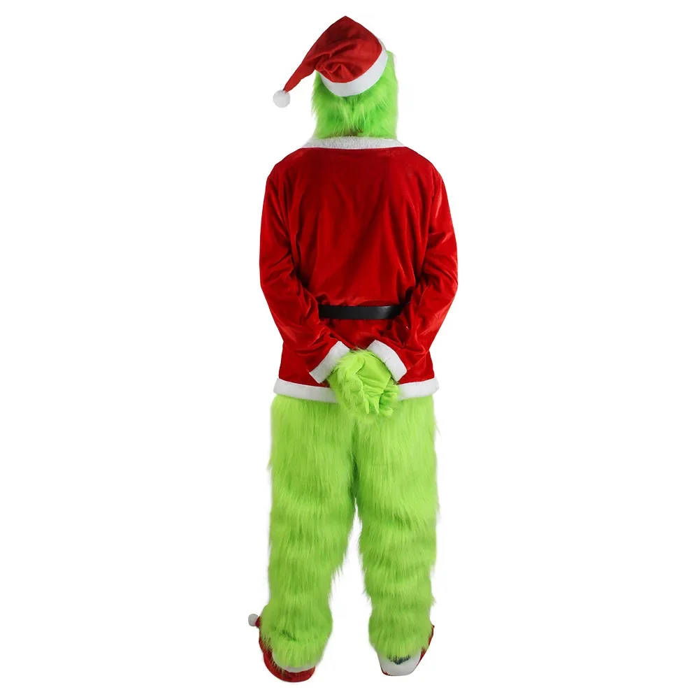 Santa Hat Plush - 2026 Cosplay-Kostüme Grüner Dieb Plüschmaske Hose