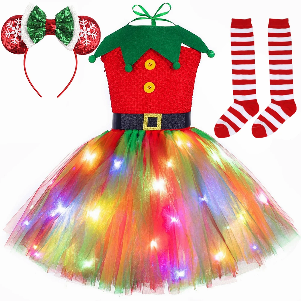 Weihnachten Tutu Kleid Rot Grü – Elf Costume Christmas Bewertung und Preis