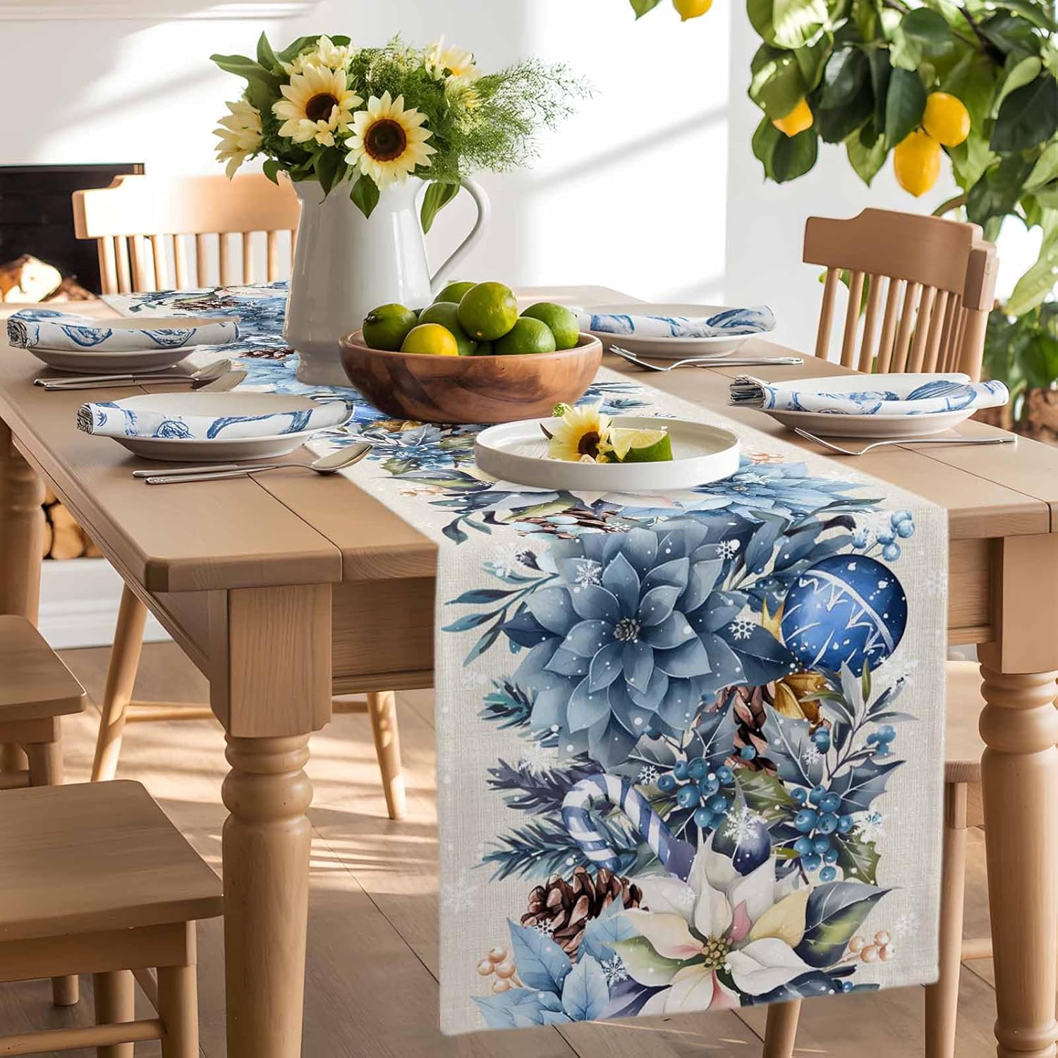 Weihnachten Blauer Weihnachtss – Christmas Table Runner Bewertung und Preis