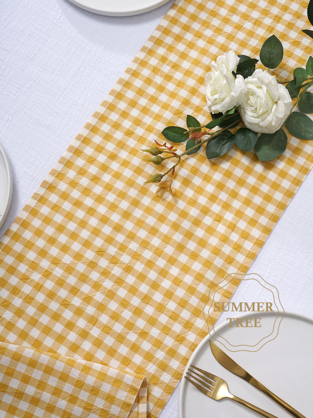 Rustikaler Karierter Baumwoll- – Christmas Table Runner Bewertung und Preis