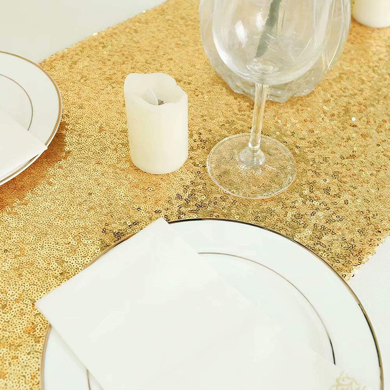 Goldener Pailletten-Tischläufe – Christmas Table Runner Bewertung und Preis