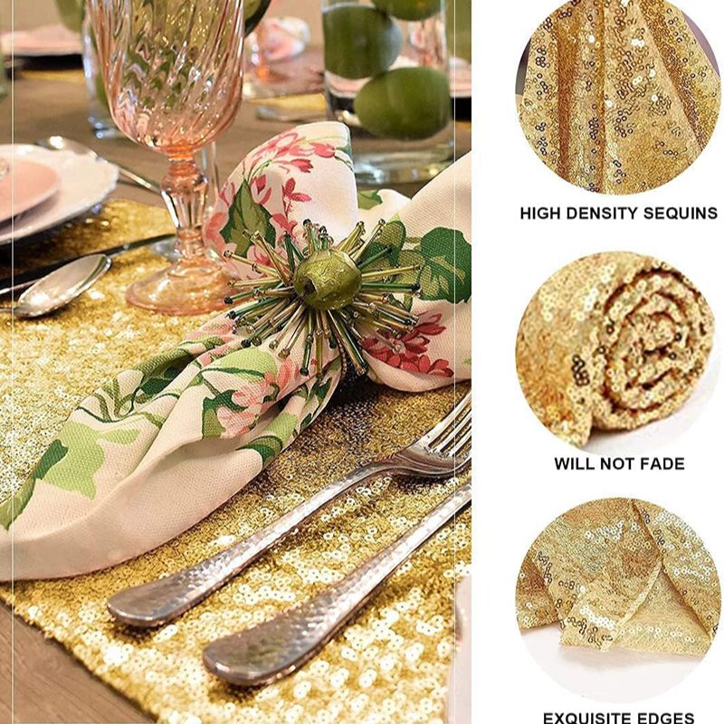 Goldener Pailletten-Tischläufe – Christmas Table Runner Bewertung und Preis