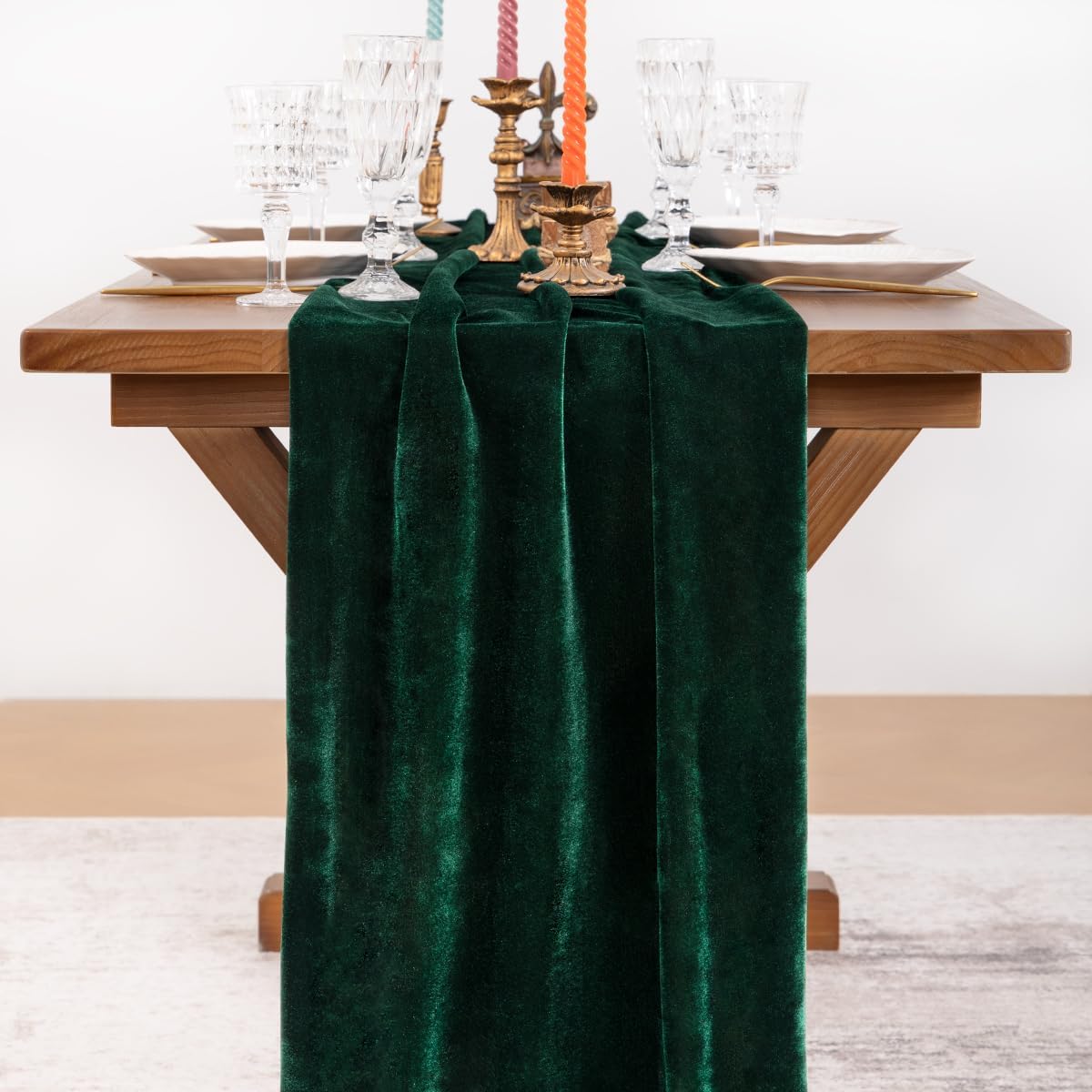 1 Stück grüner Samt-Tischläufe – Christmas Table Runner Bewertung und Preis