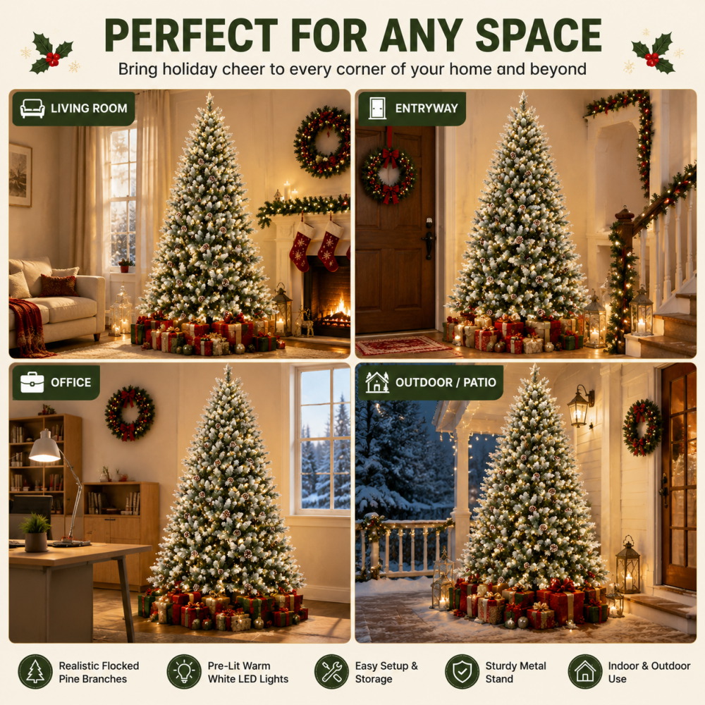 Vorbeleuchteter, beflockter kü – Christmas Tree Artificial Bewertung und Preis