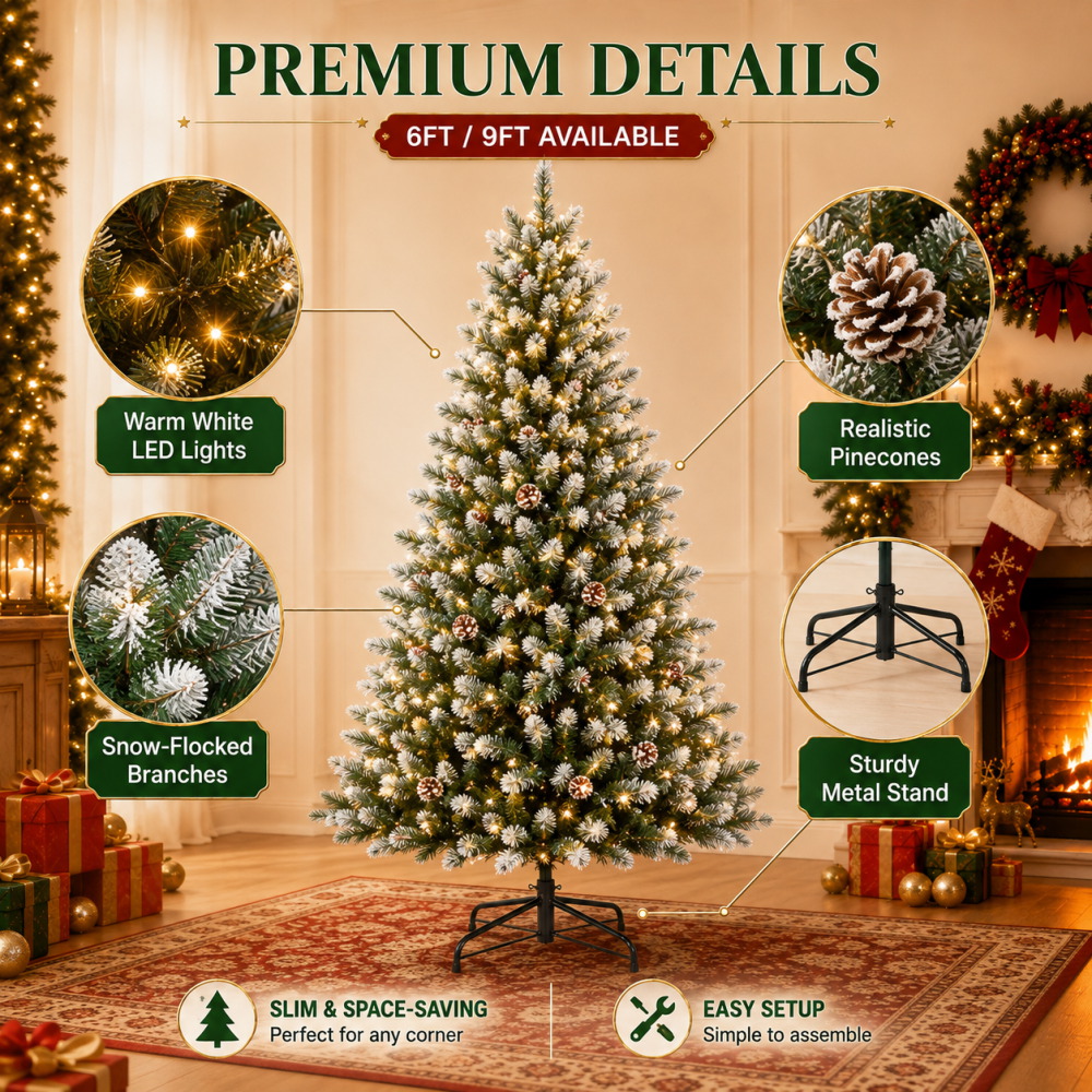 Vorbeleuchteter, beflockter kü – Christmas Tree Artificial Bewertung und Preis