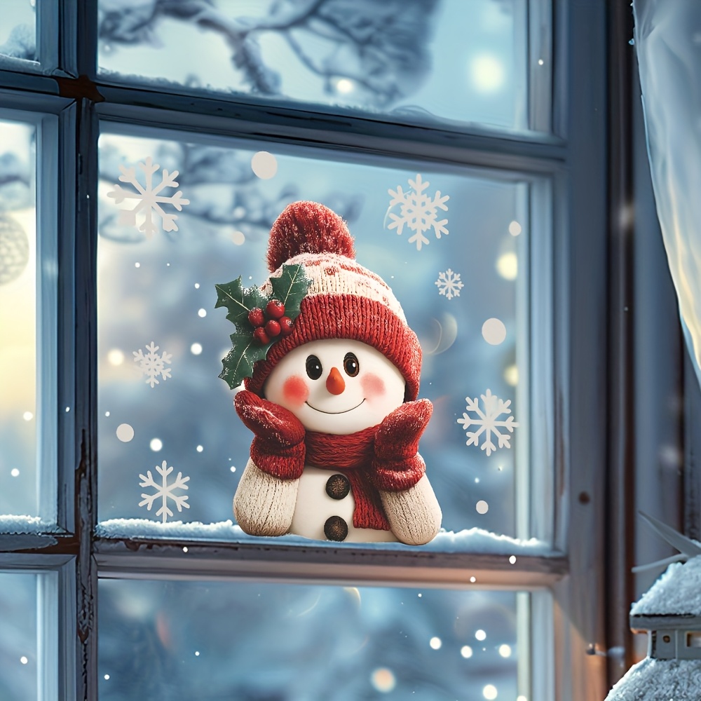 1 Stück 2D Flacher Lächelnder  – Snowflake Window Decal Bewertung und Preis